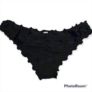 Hollister Ruffle Cheeky Black Bikini Bottoms